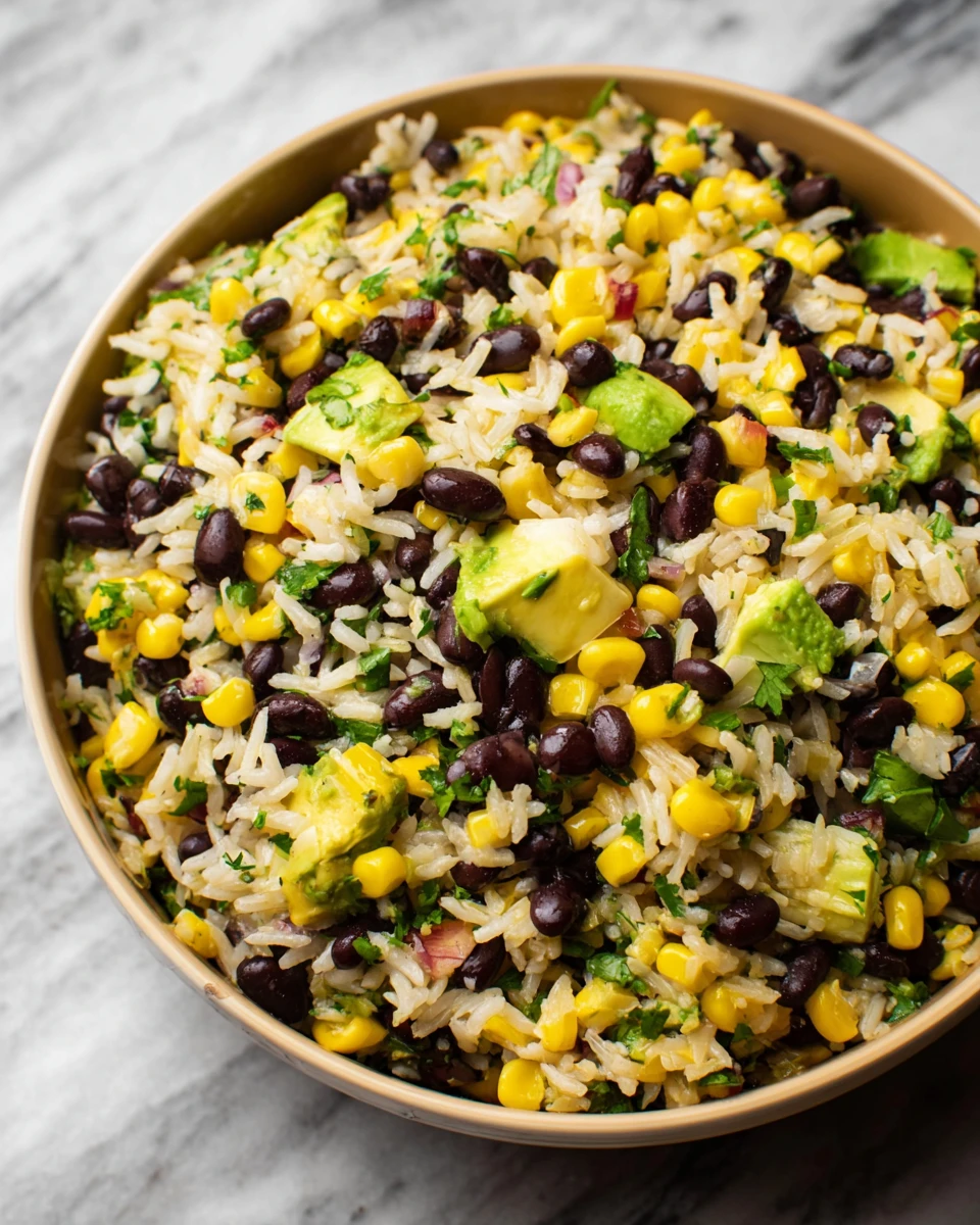 Black Bean Corn Avocado Salad with Rice