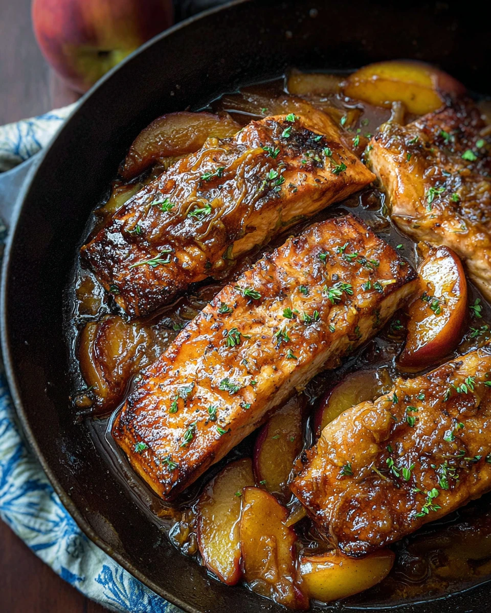 Bourbon Peach Roasted Salmon