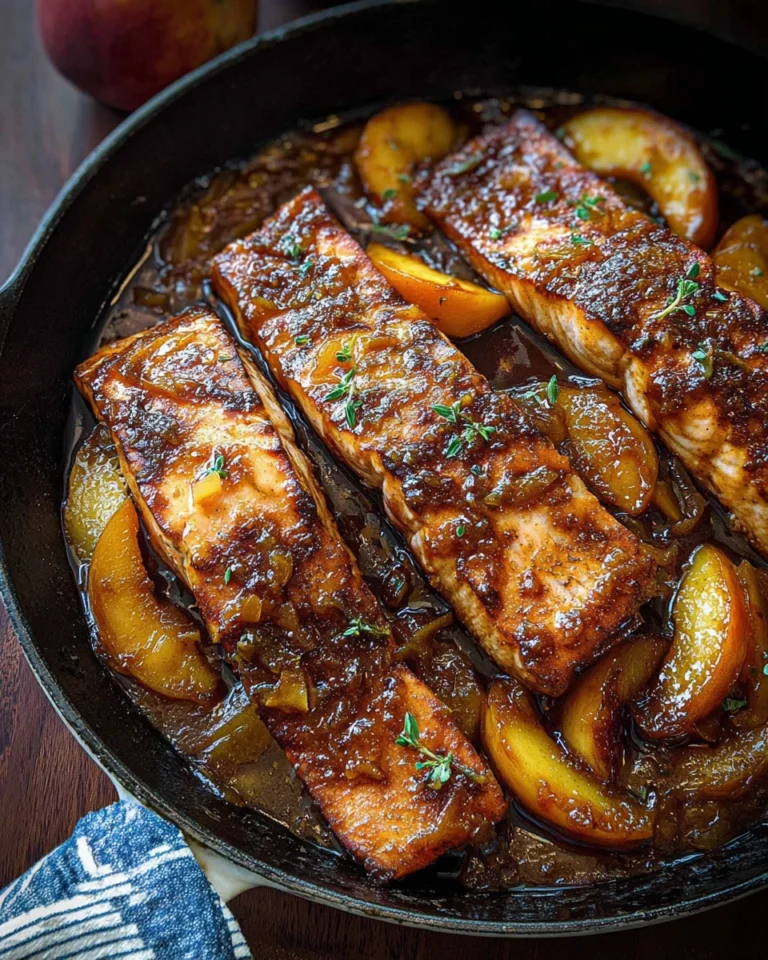 Bourbon Peach Roasted Salmon