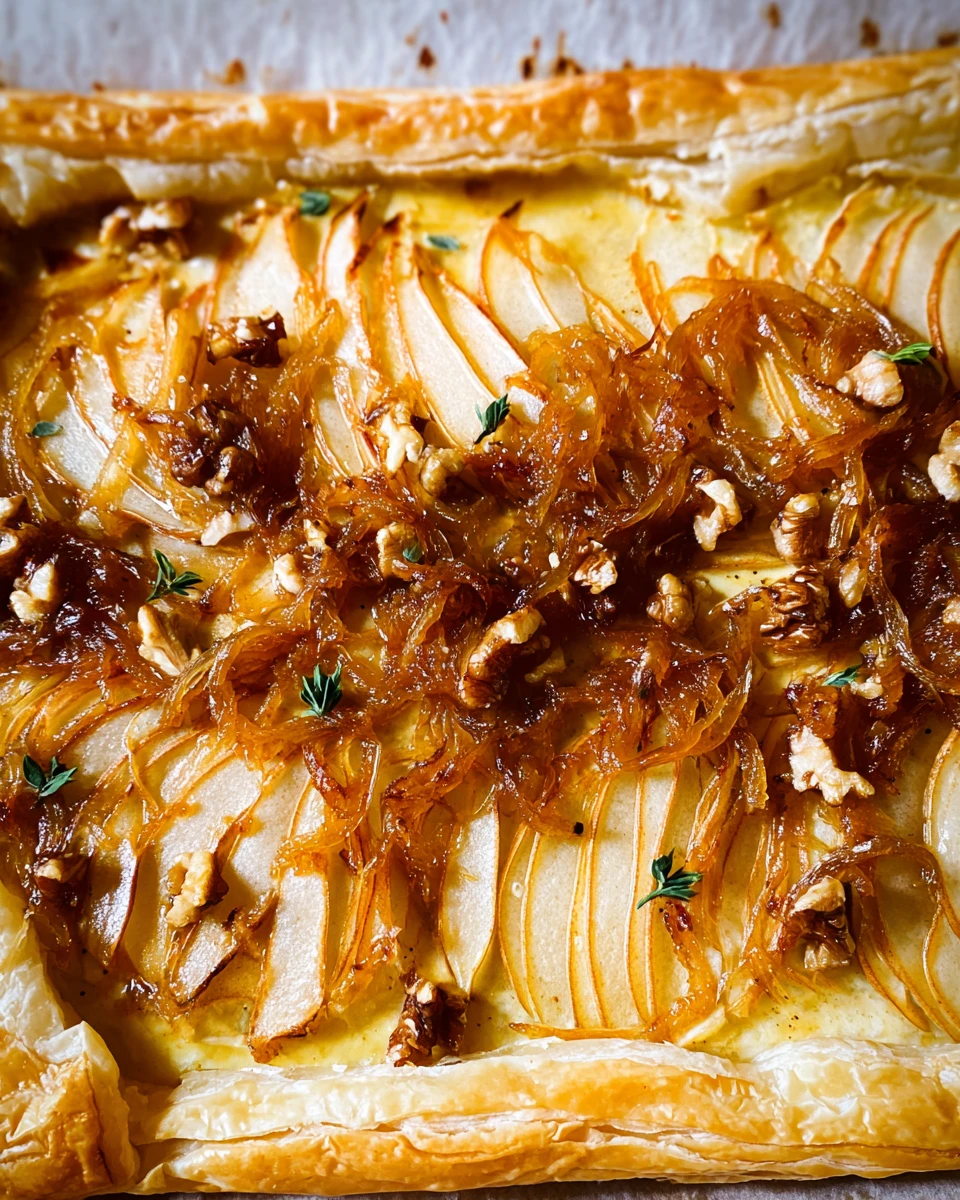 Brie and Pear Puff Pastry Tart
