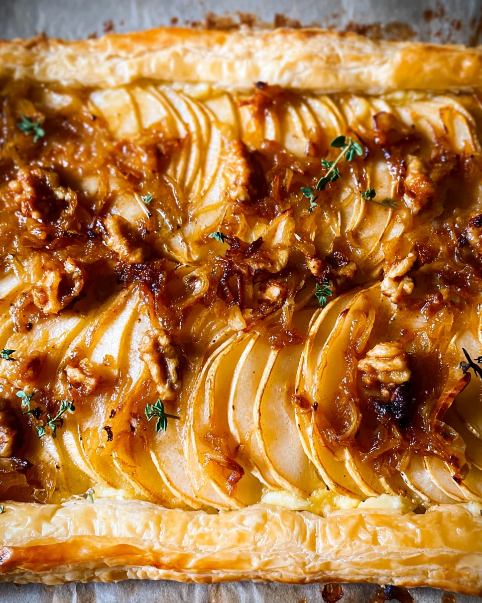 Brie and Pear Puff Pastry Tart