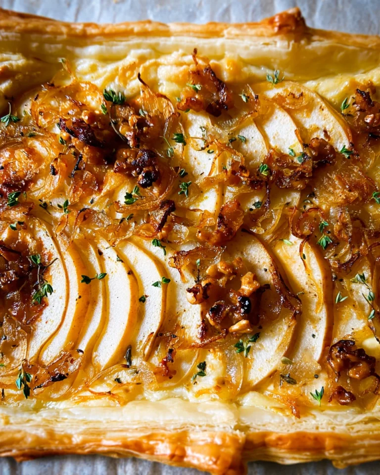 Brie and Pear Puff Pastry Tart