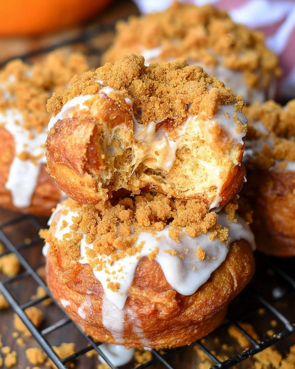 Cheesecake Pumpkin Doughnuts with Gingersnap Crumb