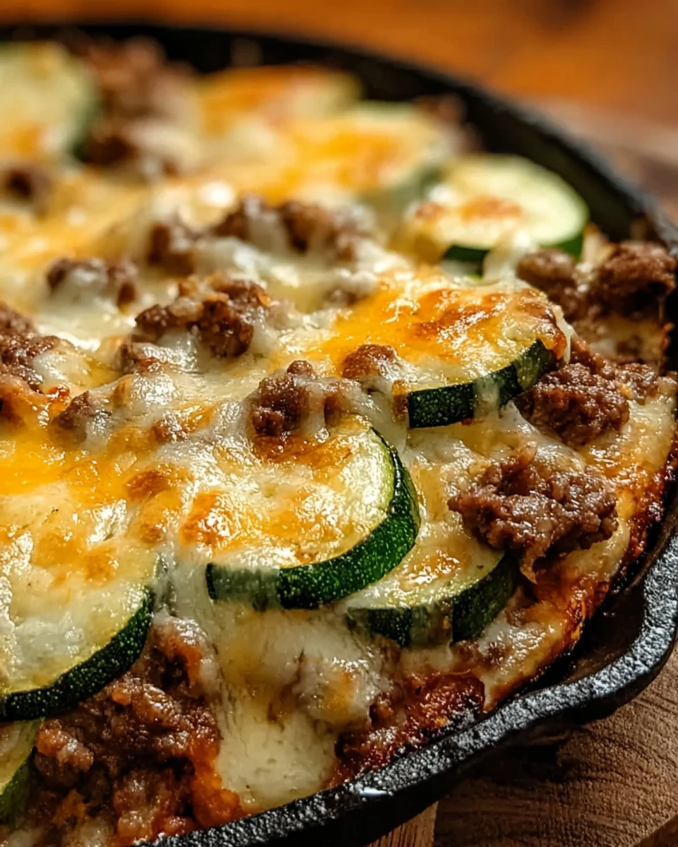 Cheesy Beef & Zucchini Casserole