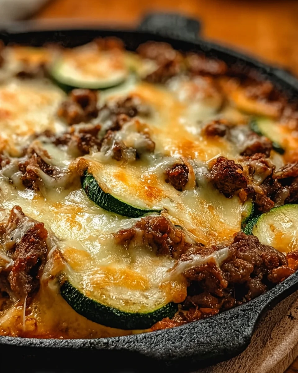 Cheesy Beef & Zucchini Casserole