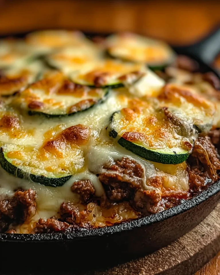 Cheesy Beef & Zucchini Casserole