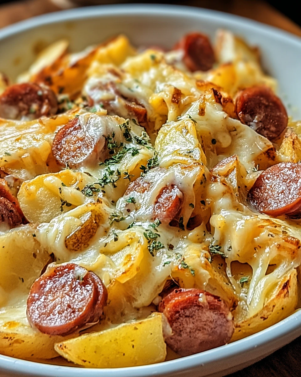 Cheesy Ranch Potatoes and Smoked Sausage