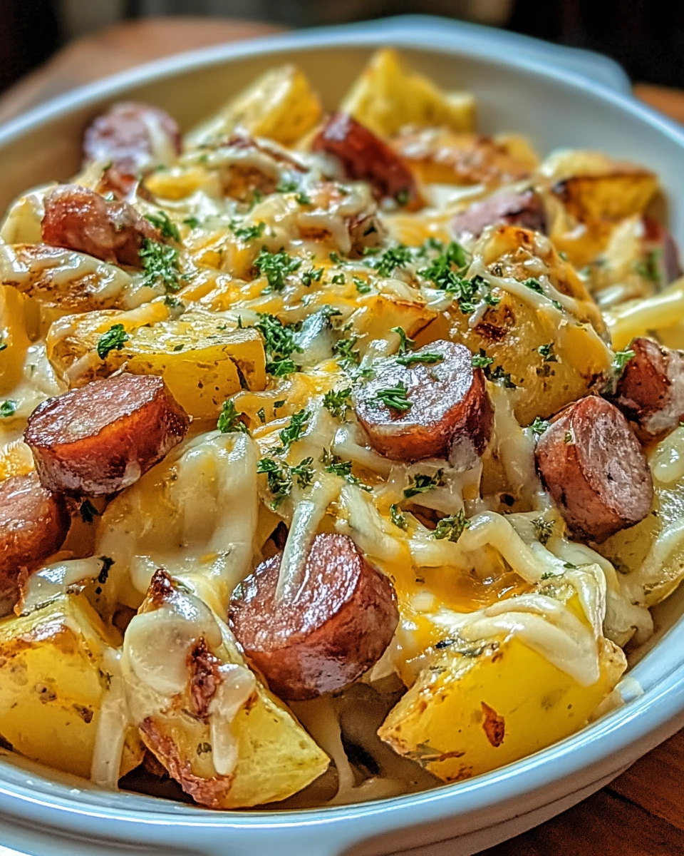 Cheesy Ranch Potatoes and Smoked Sausage