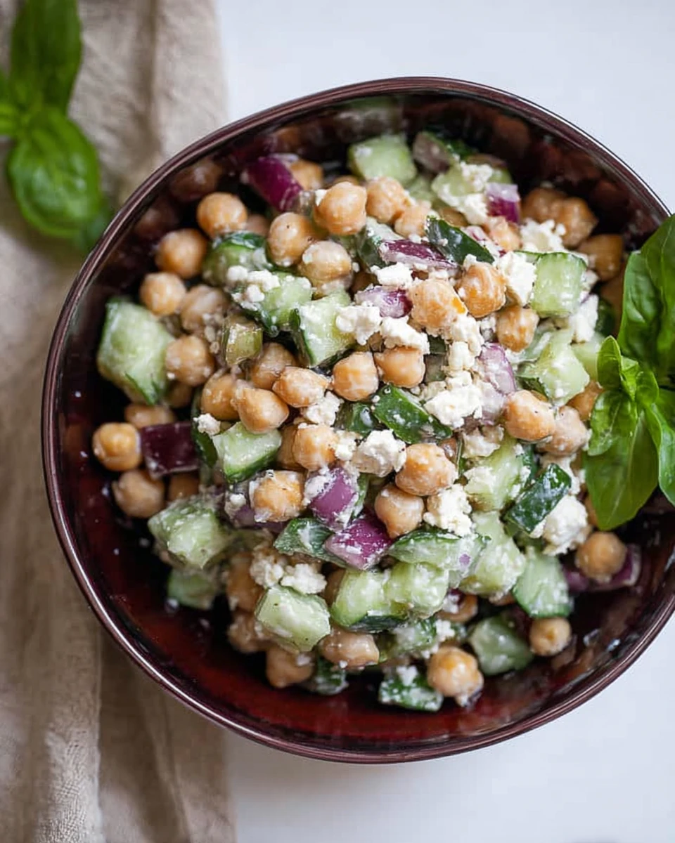 Chickpea Feta Cucumber Salad