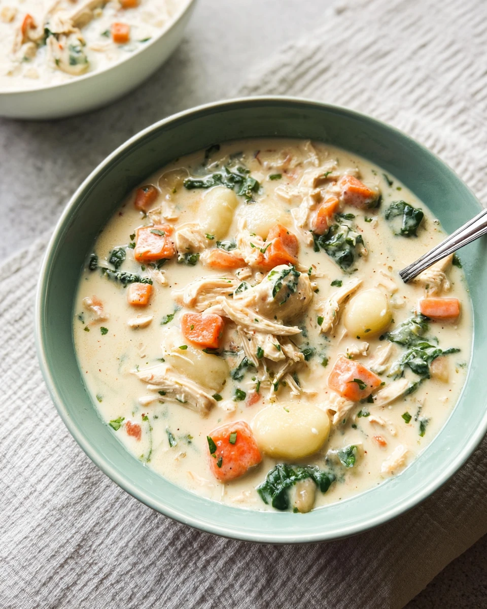 Creamy Crockpot Chicken Gnocchi Soup
