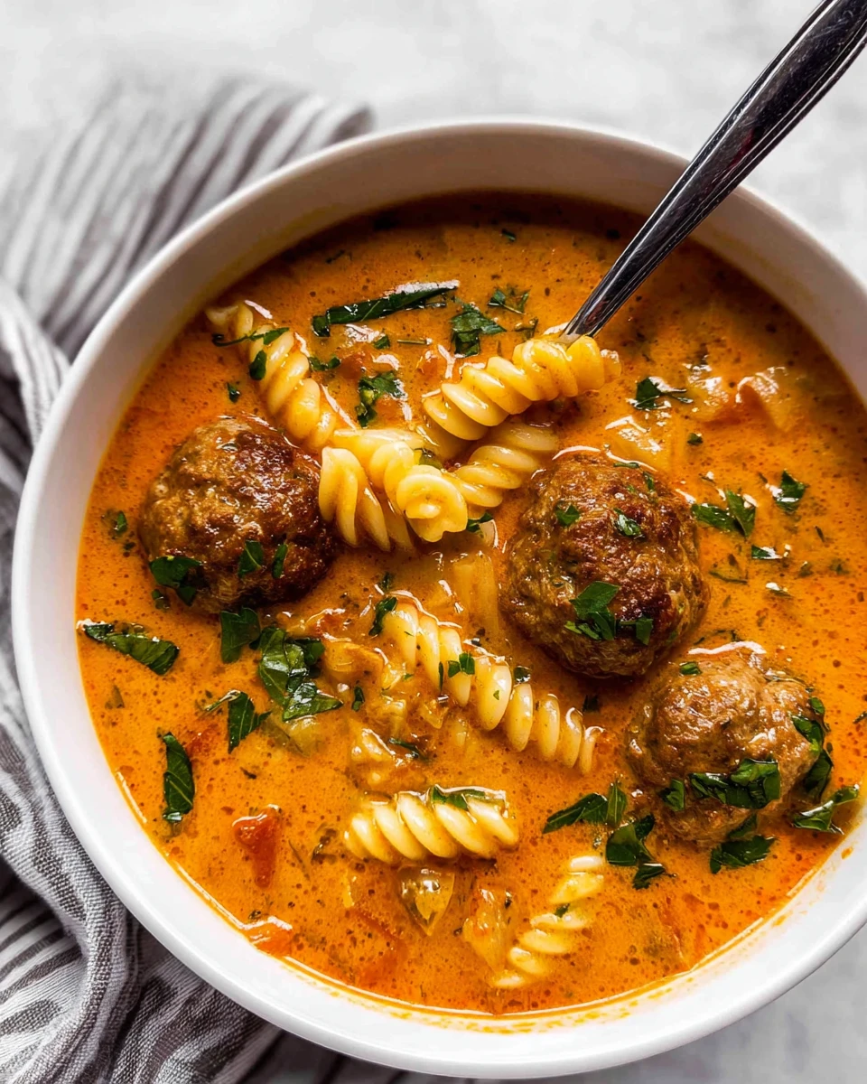 Creamy Italian Meatball Soup