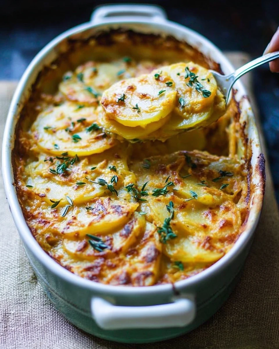 Creamy Pumpkin and Cheddar Scalloped Potatoes