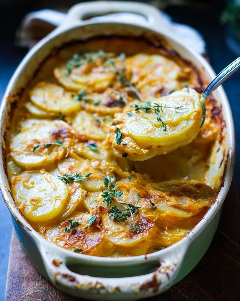Creamy Pumpkin and Cheddar Scalloped Potatoes
