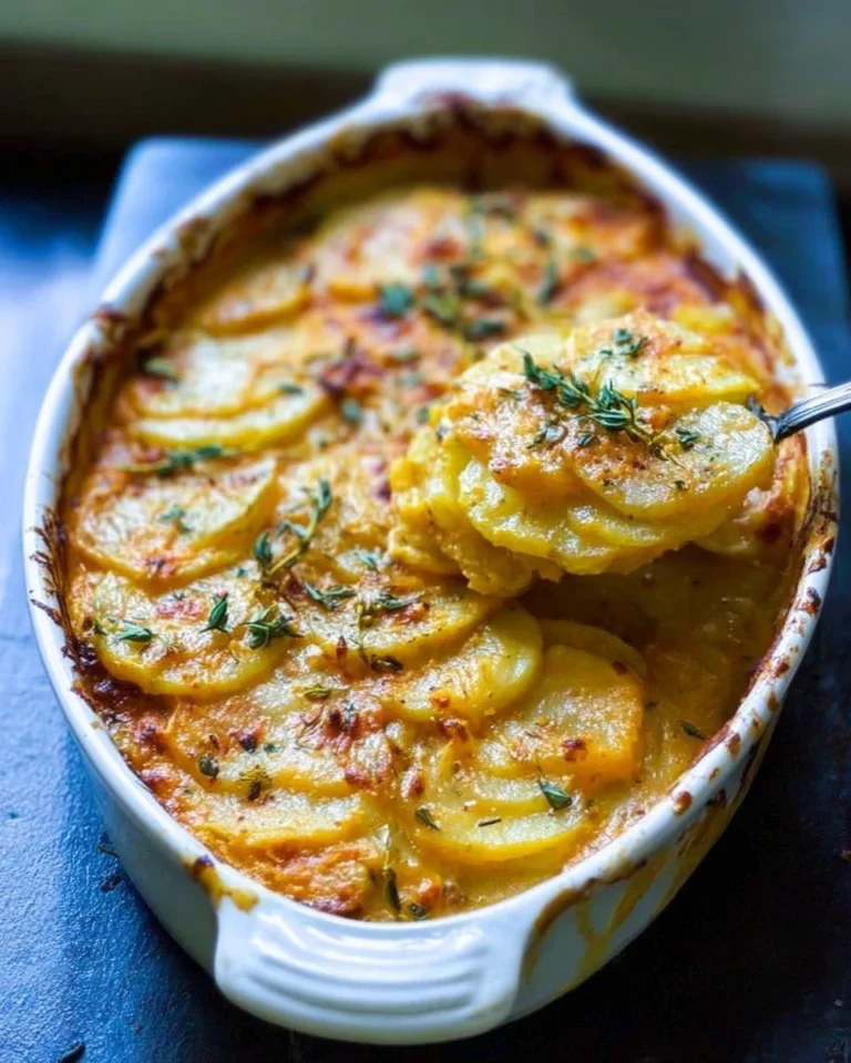 Creamy Pumpkin and Cheddar Scalloped Potatoes