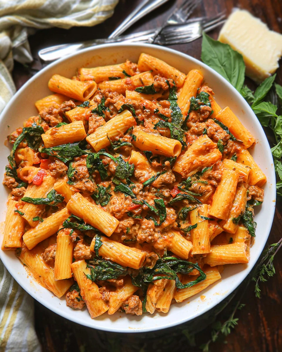 Creamy Sausage Rigatoni