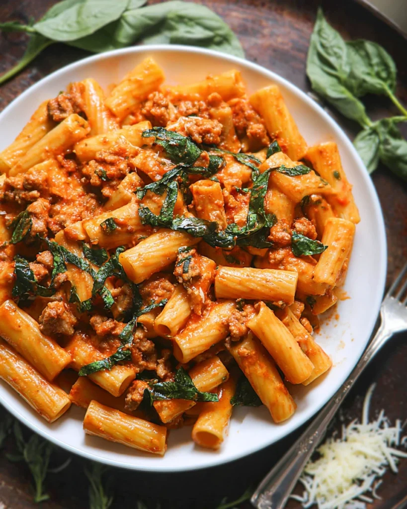 Creamy Sausage Rigatoni