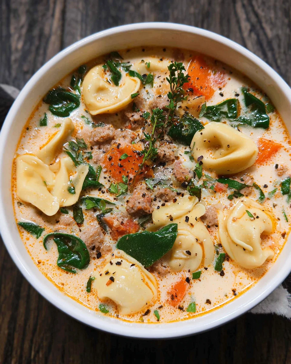 Creamy Sausage Tortellini Soup