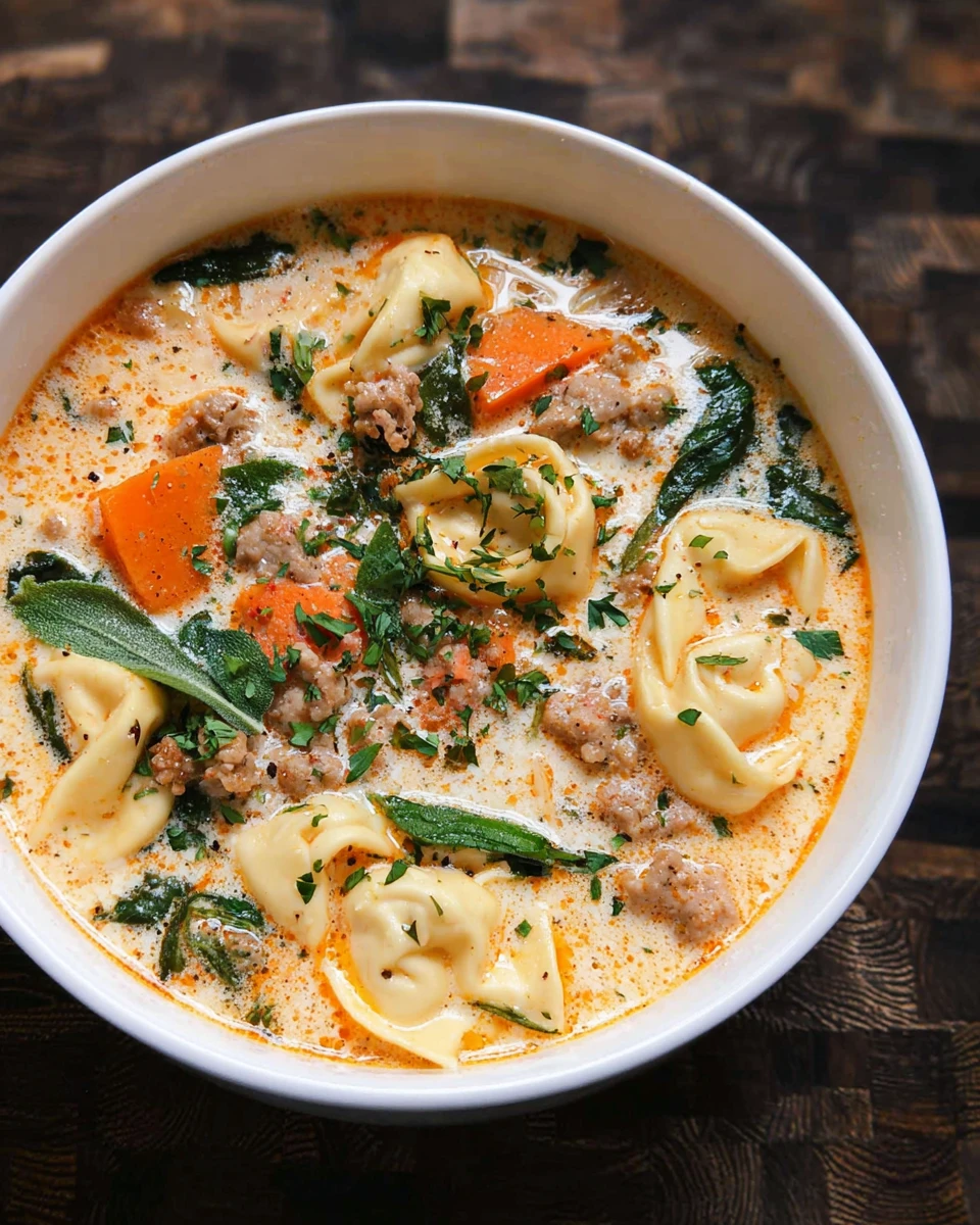 Creamy Sausage Tortellini Soup