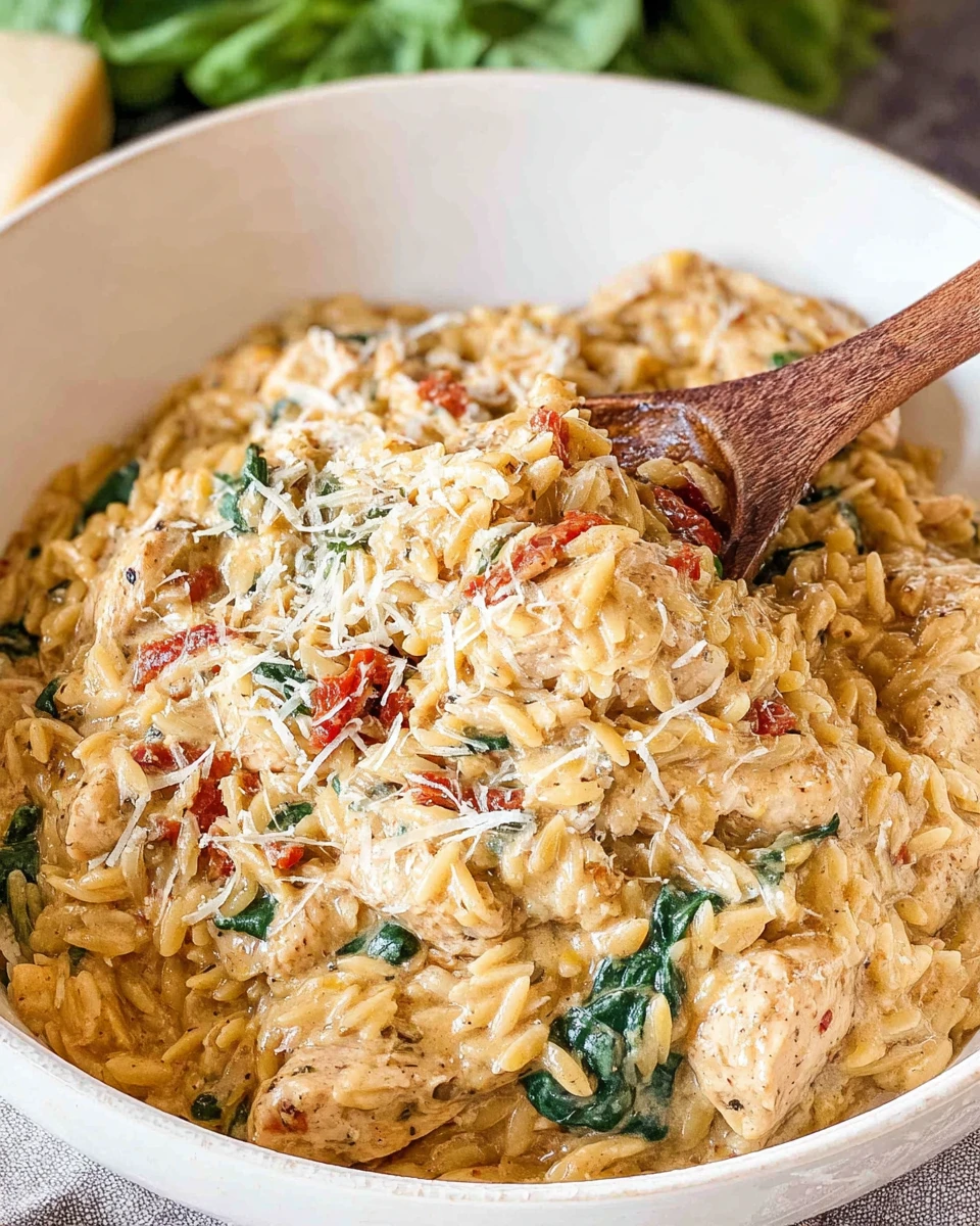 Creamy Tuscan Chicken Orzo