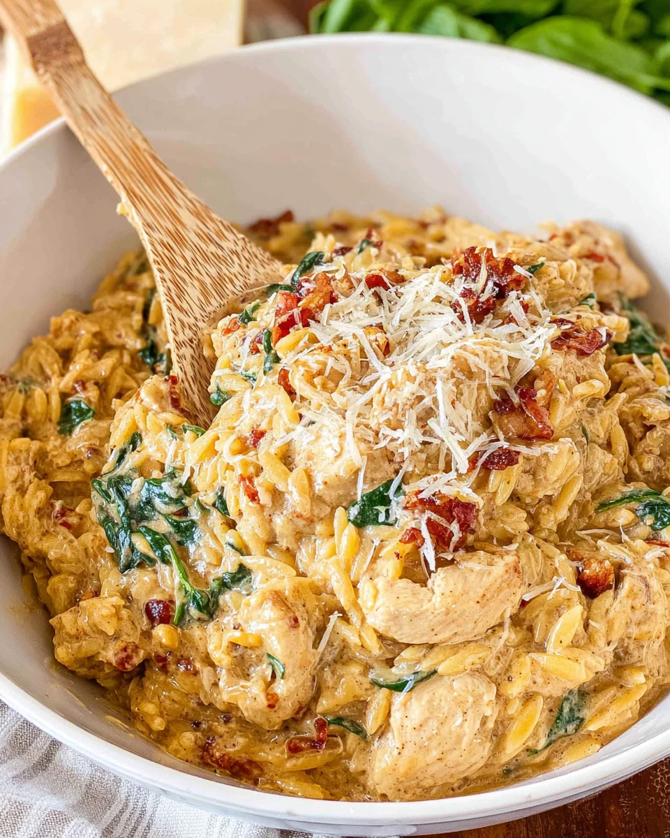 Creamy Tuscan Chicken Orzo