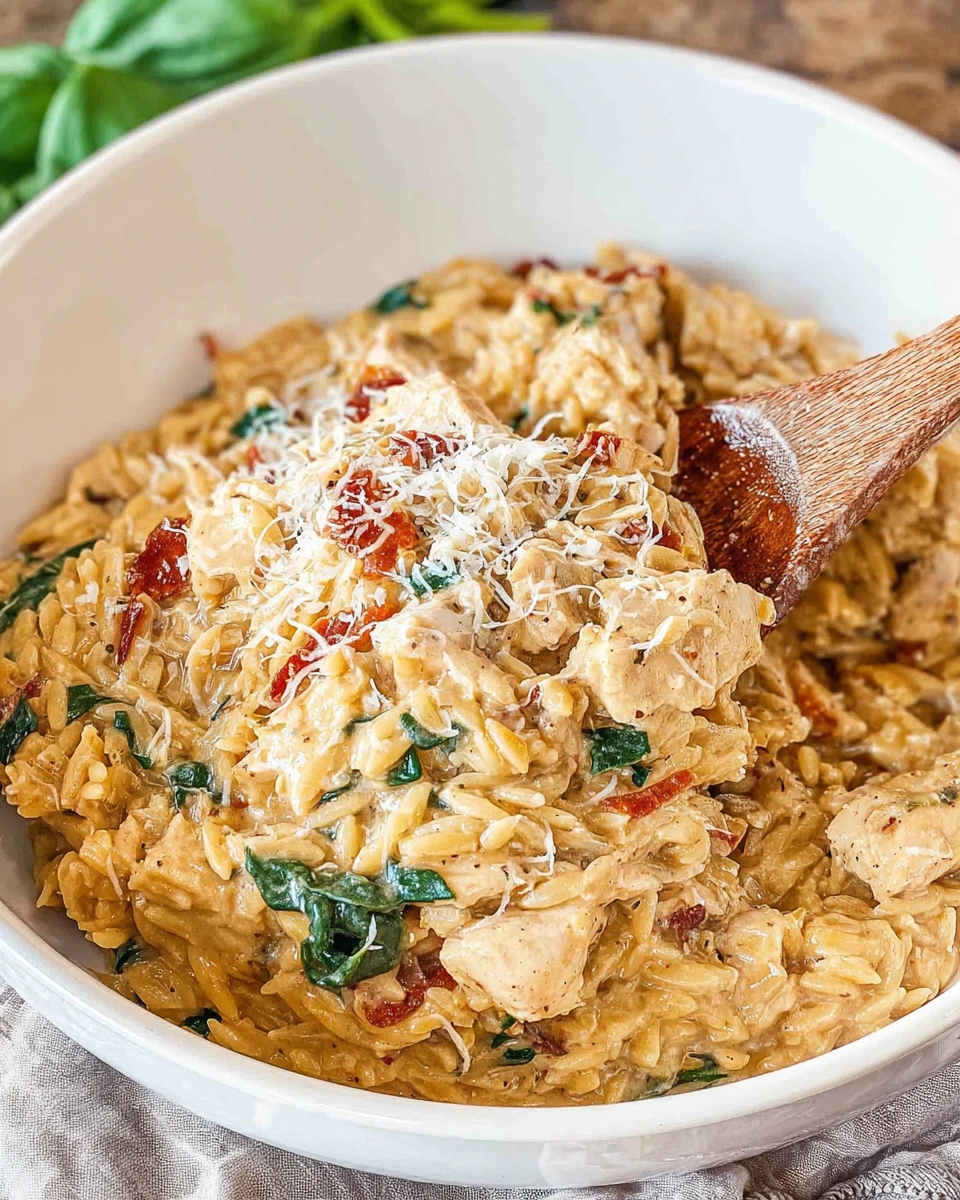Creamy Tuscan Chicken Orzo