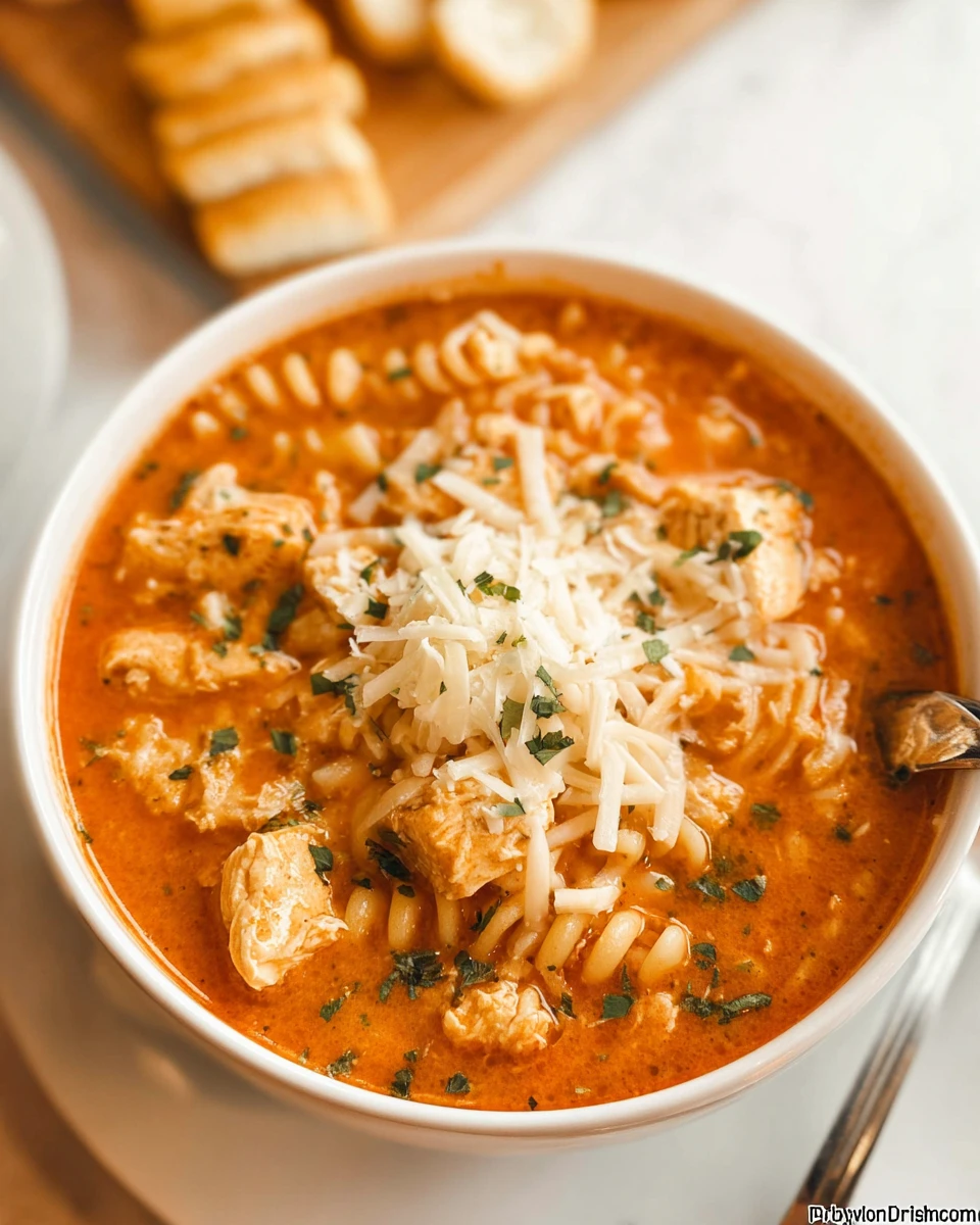Crockpot Chicken Parmesan Soup