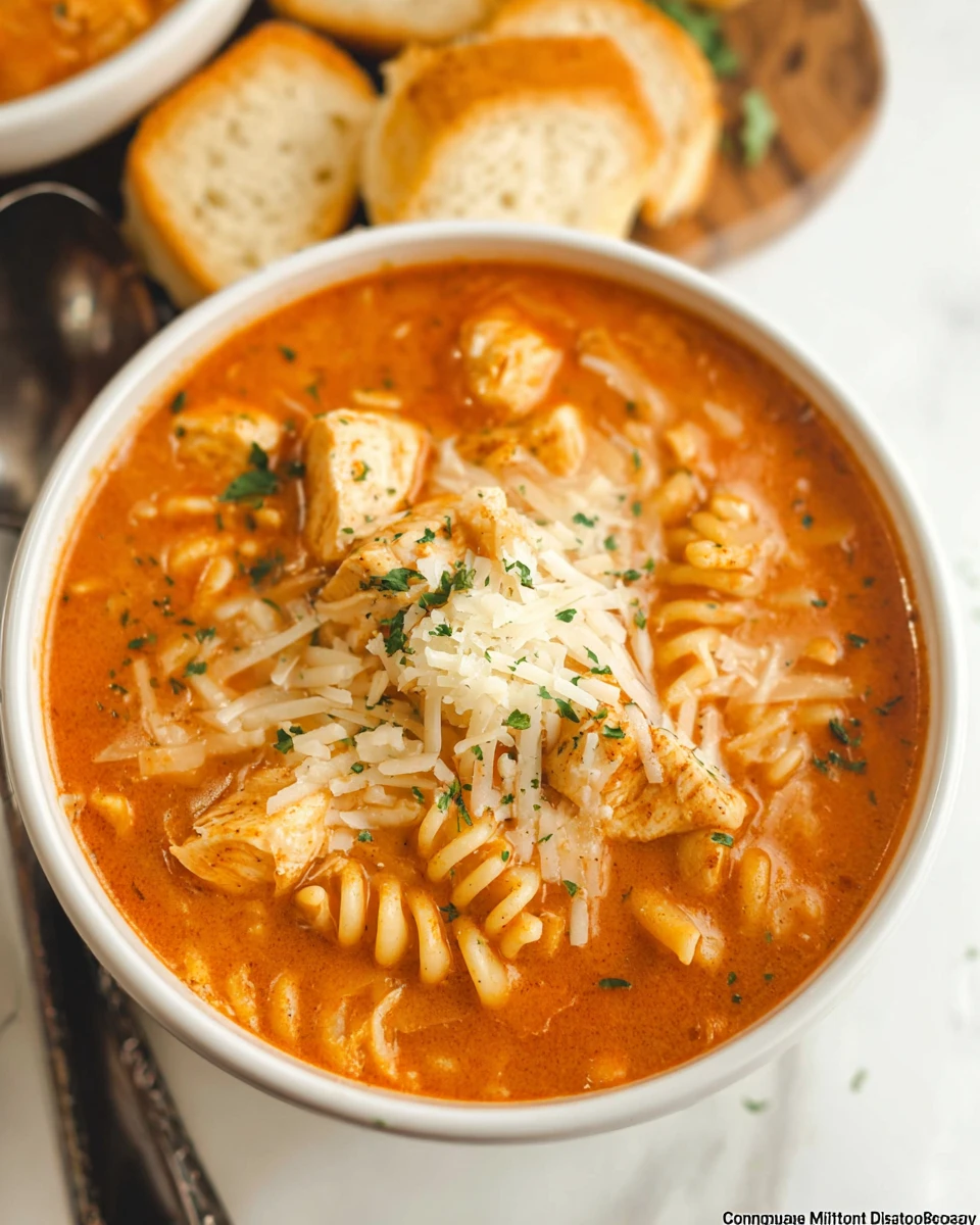 Crockpot Chicken Parmesan Soup
