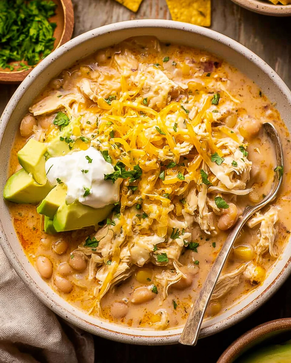Crockpot Healthy White Chicken Chili