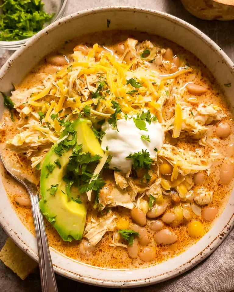 Crockpot Healthy White Chicken Chili
