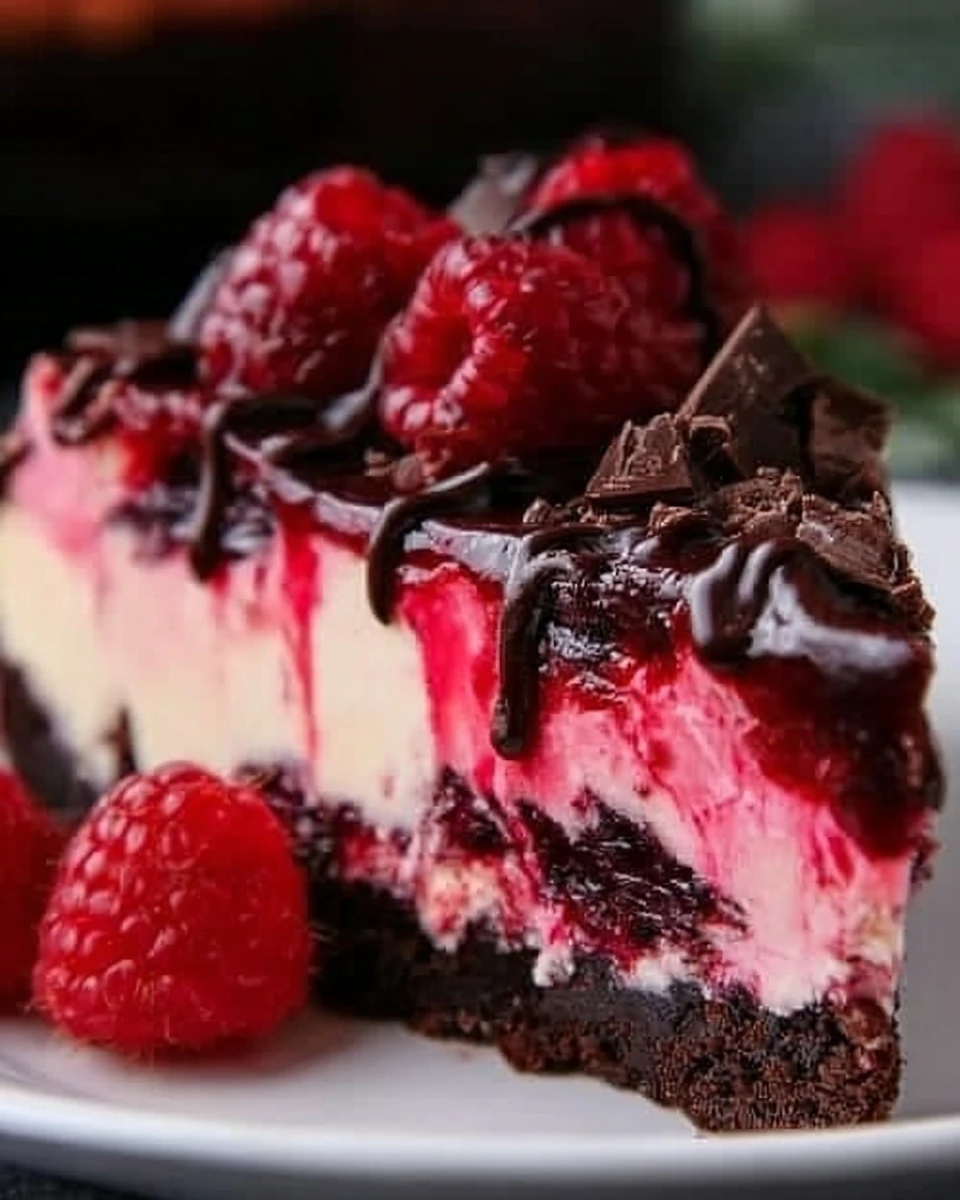 Dark Chocolate Raspberry Cheesecake