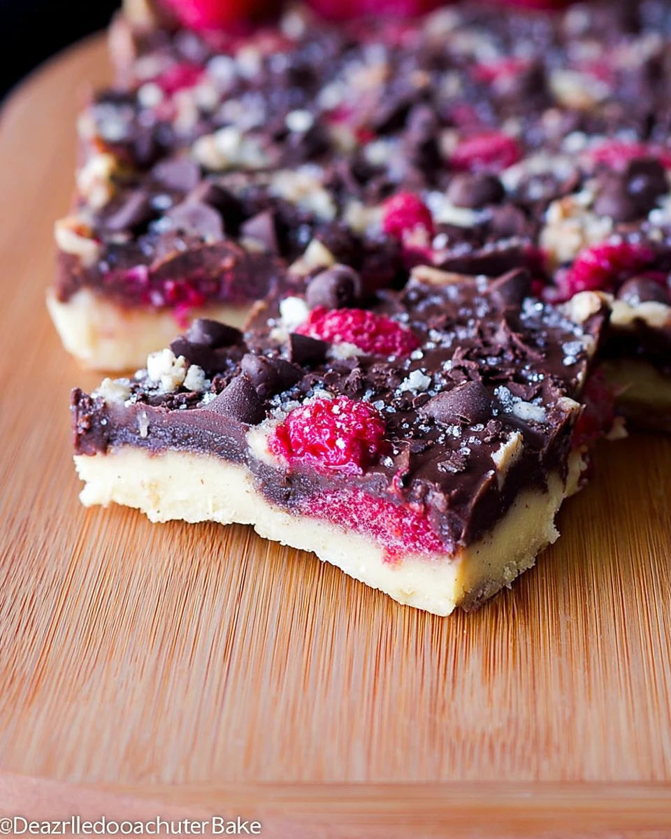 Dark Chocolate Raspberry Pie Bars