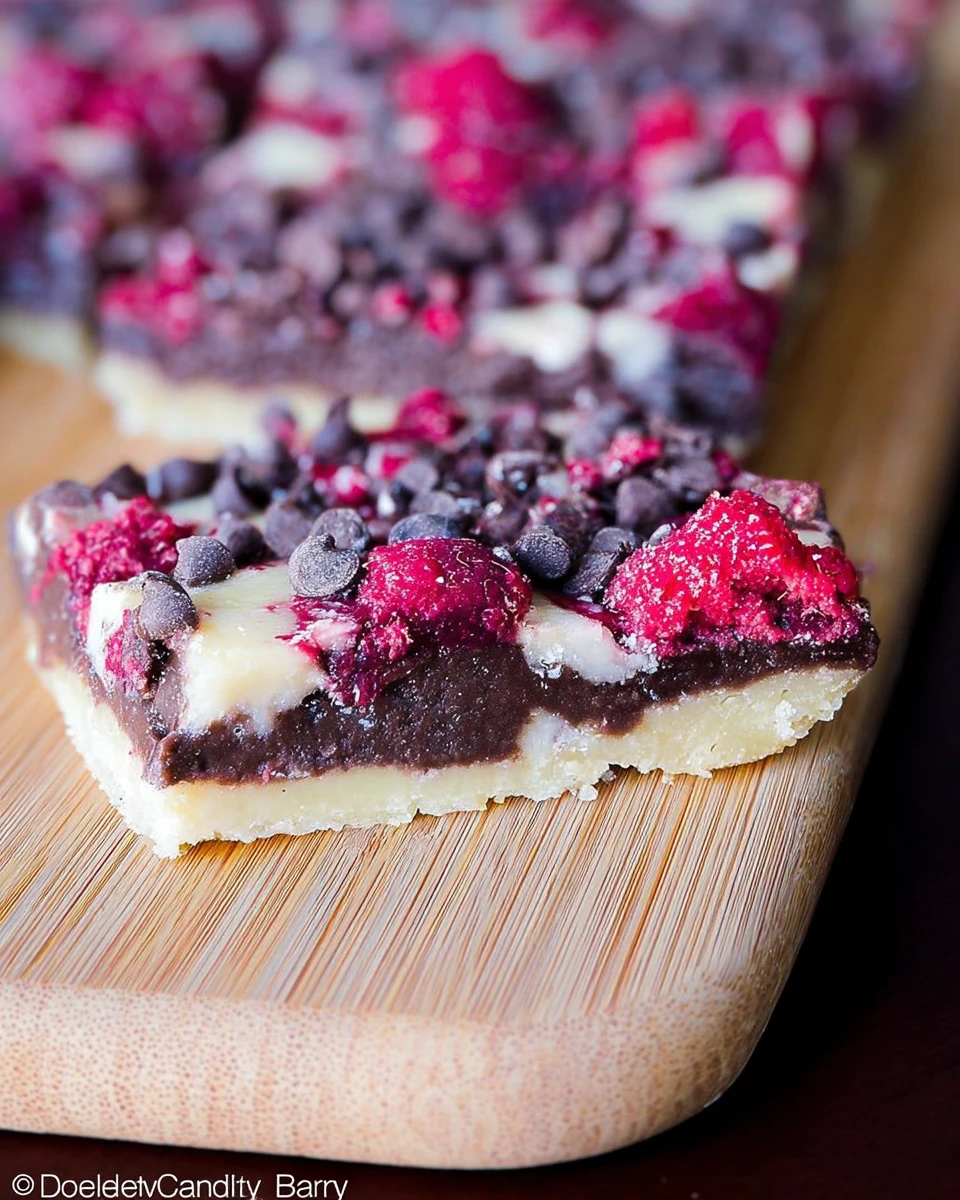 Dark Chocolate Raspberry Pie Bars
