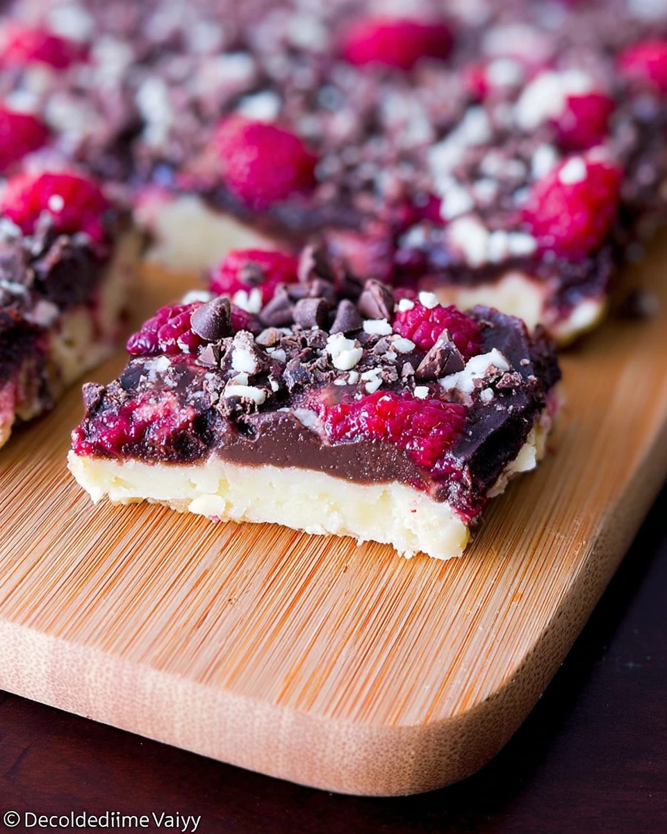Dark Chocolate Raspberry Pie Bars