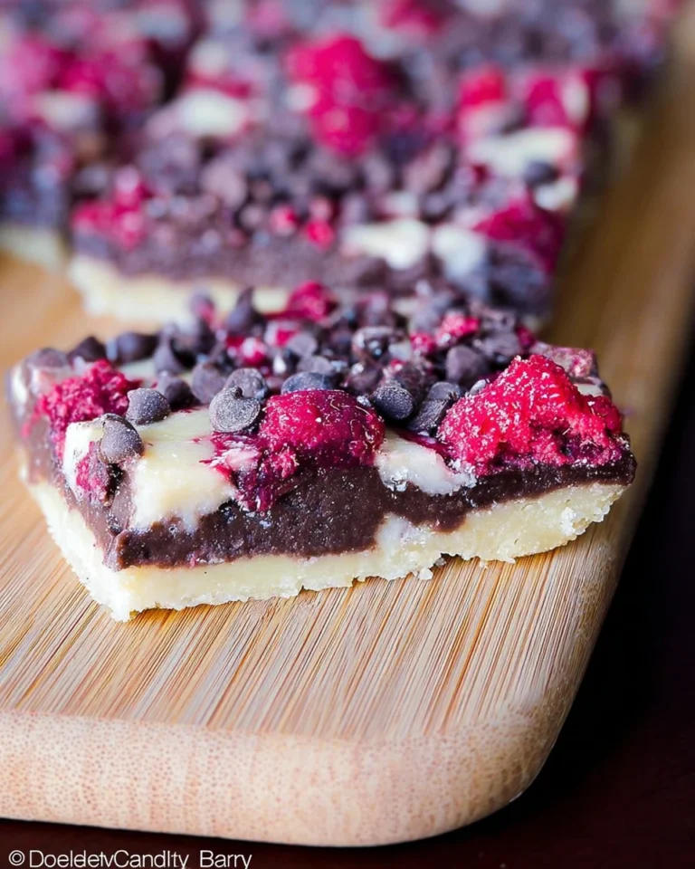 Dark Chocolate Raspberry Pie Bars