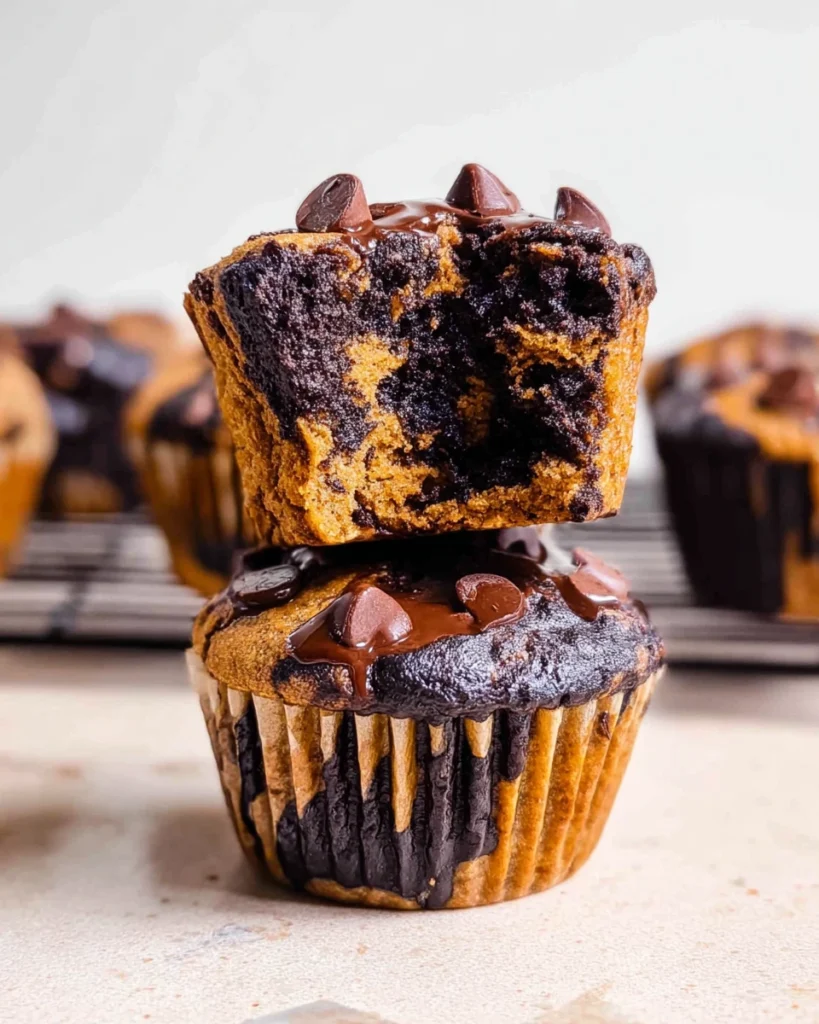 Double Chocolate Pumpkin Muffins