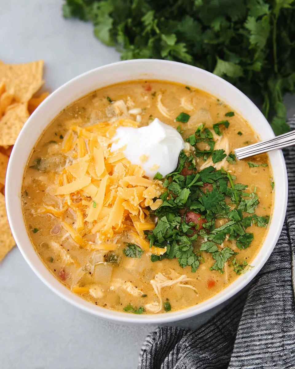 Green Chile Chicken Enchilada Soup
