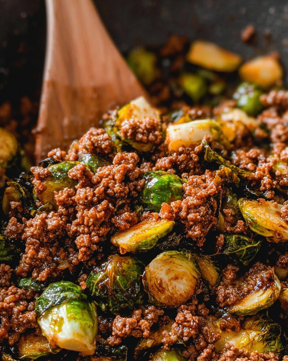 Ground Beef and Brussels Sprouts