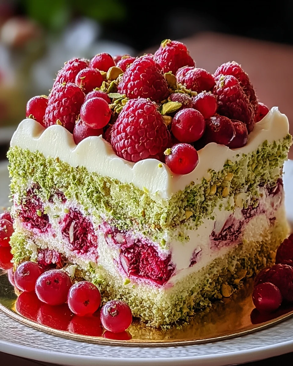 Heavenly Pistachio Raspberry Dream Cake