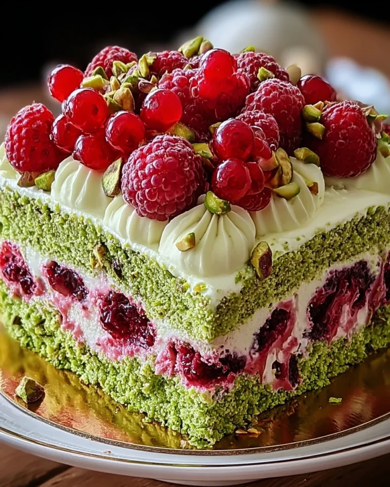 Heavenly Pistachio Raspberry Dream Cake