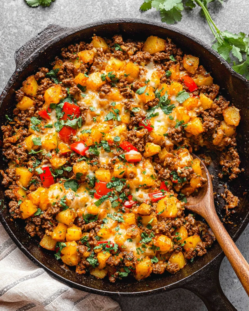 Mexican Ground Beef and Potato Skillet