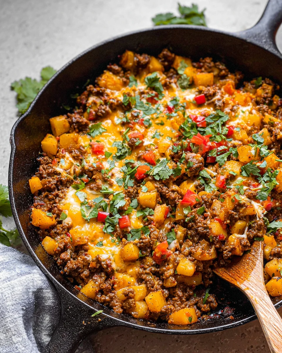 Mexican Ground Beef and Potato Skillet