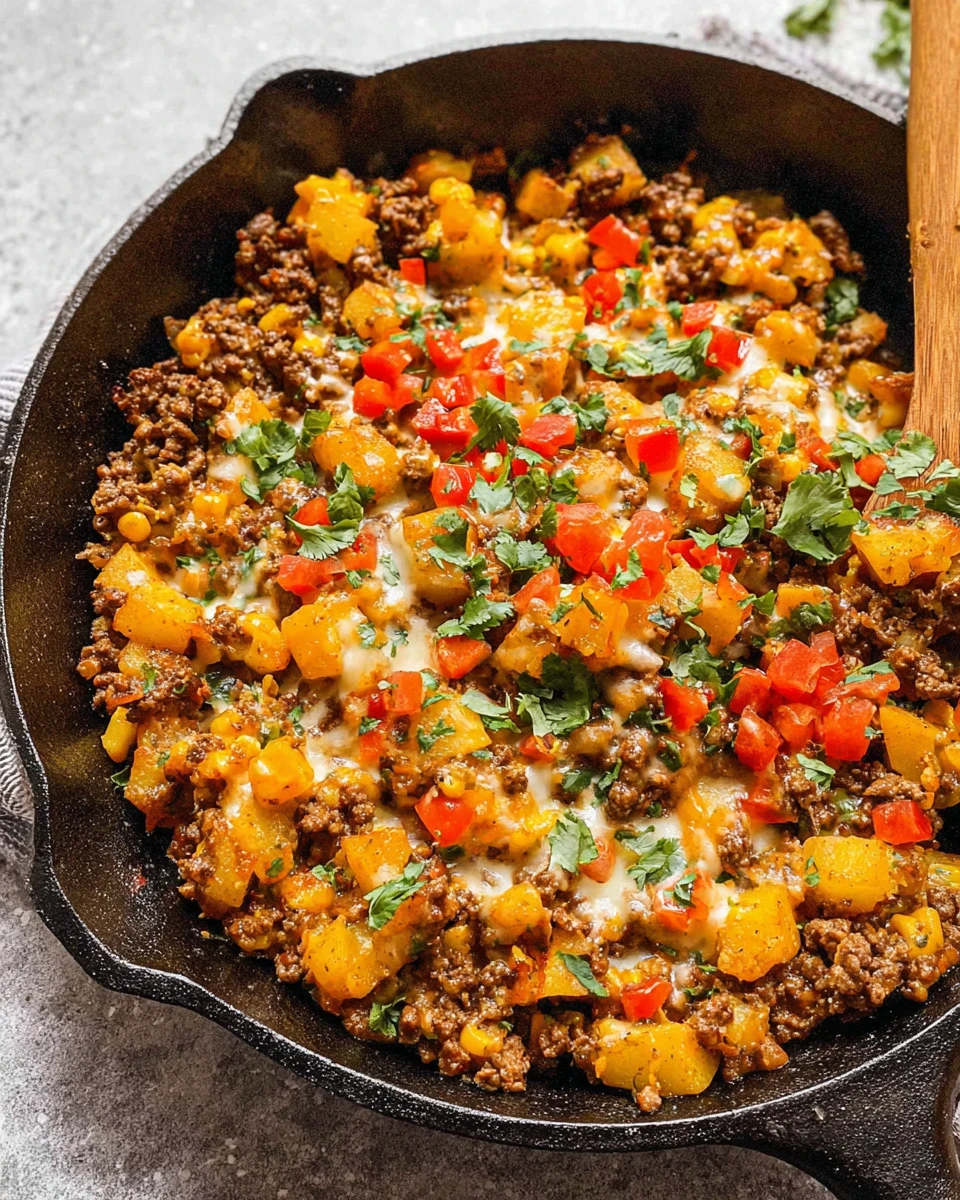 Mexican Ground Beef and Potato Skillet
