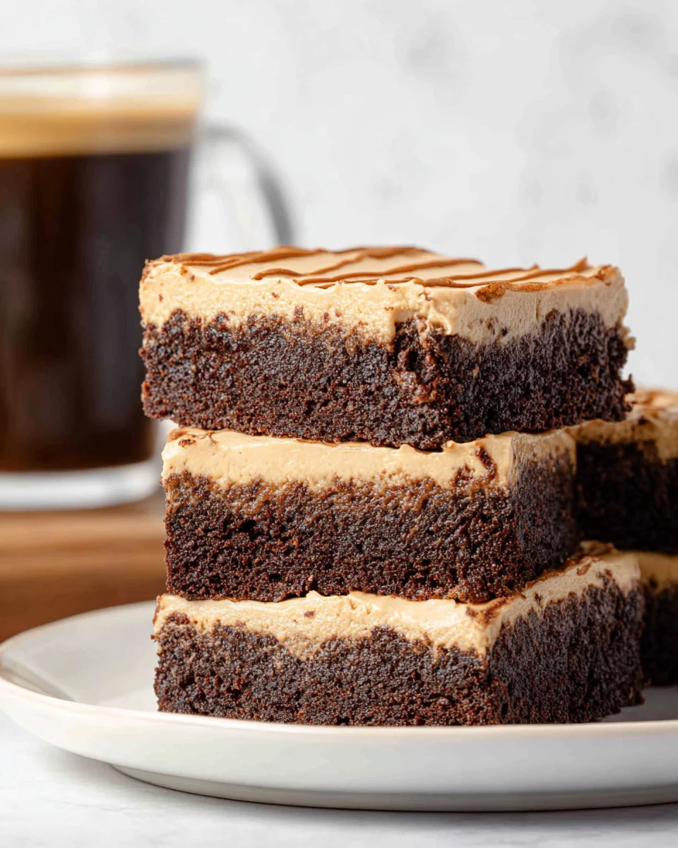 Mocha Brownies with Café Latte Frosting