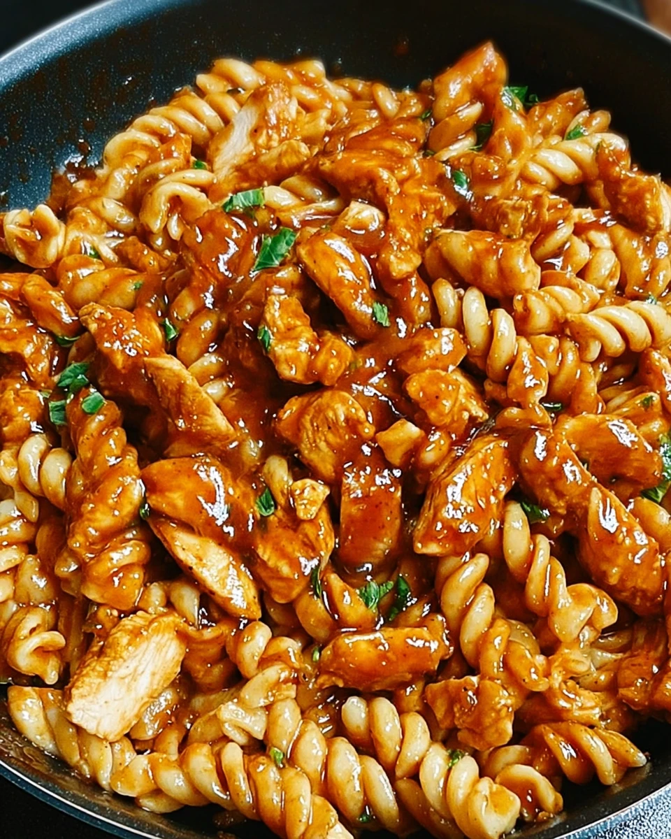 One-Pot Honey Garlic BBQ Chicken Pasta