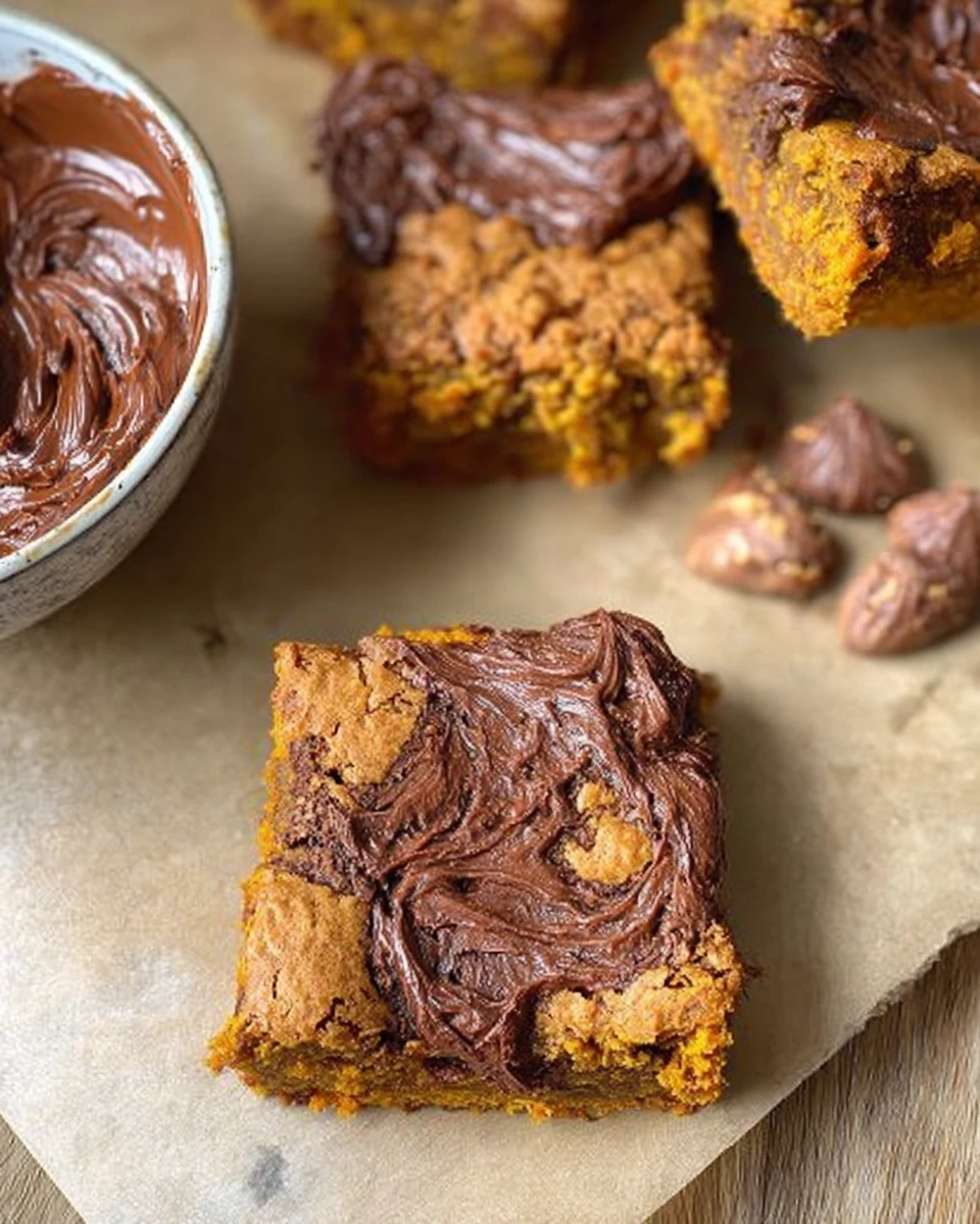 Pumpkin Nutella Blondies
