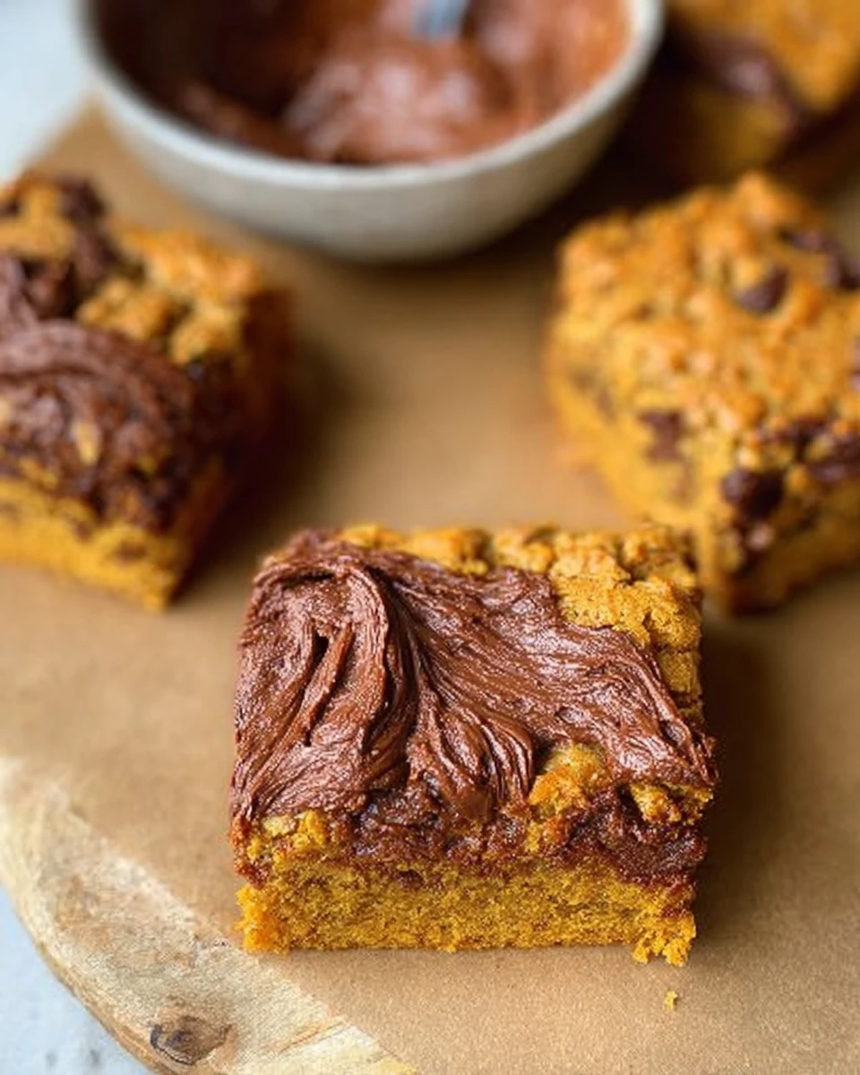 Pumpkin Nutella Blondies