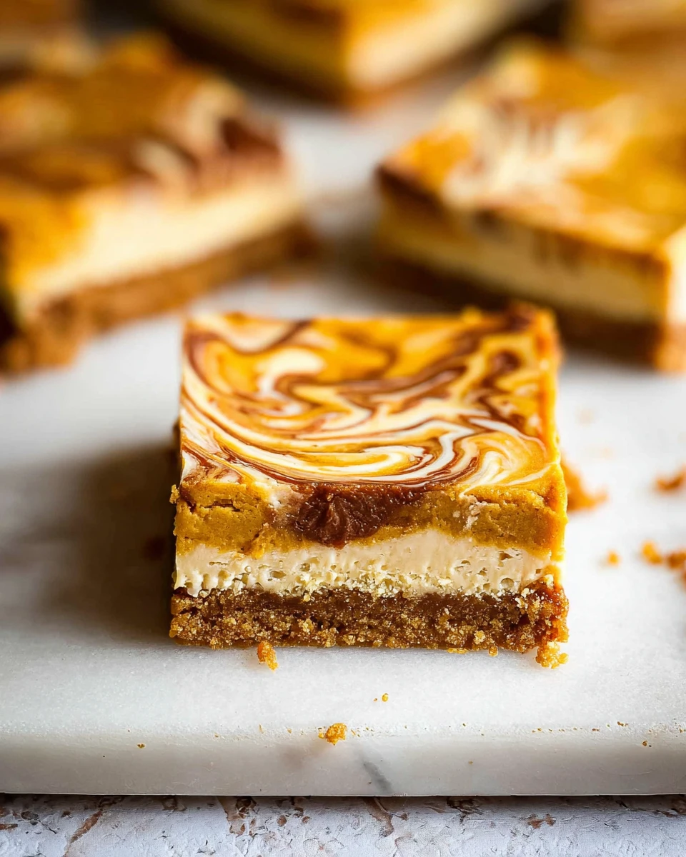 Pumpkin Swirl Cheesecake Bars