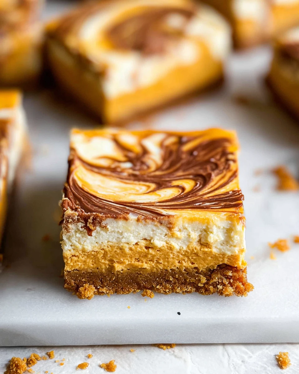 Pumpkin Swirl Cheesecake Bars