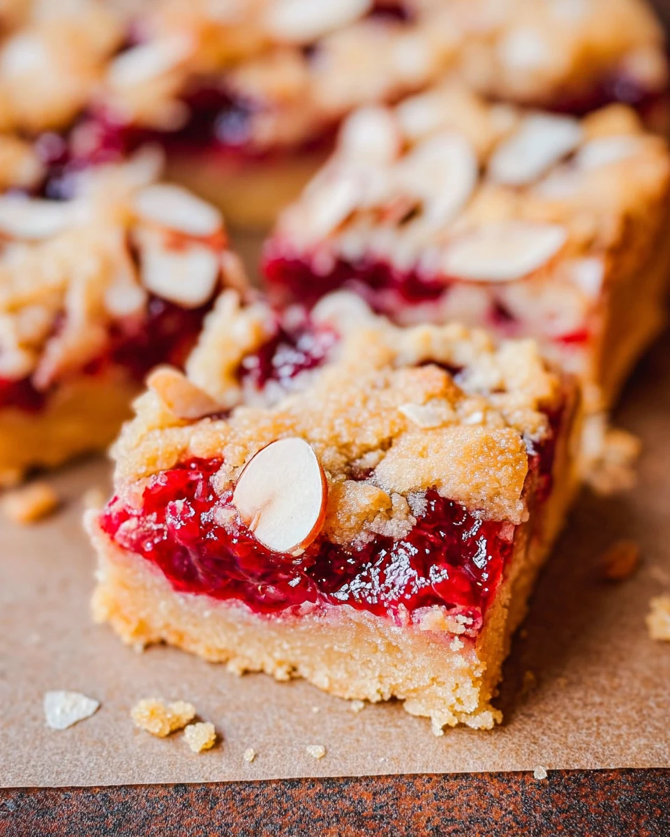 Raspberry Crumble Bars with Almond Streusel