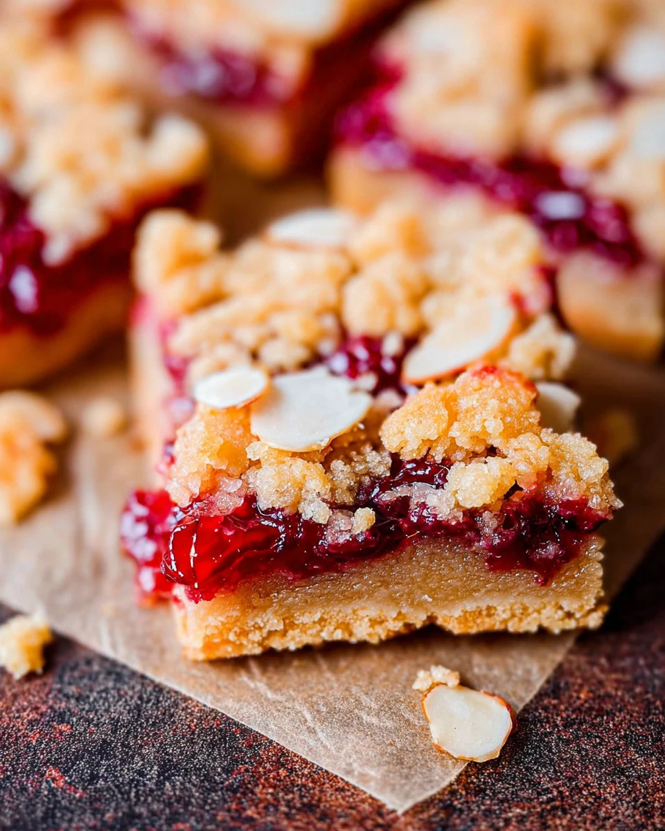 Raspberry Crumble Bars with Almond Streusel